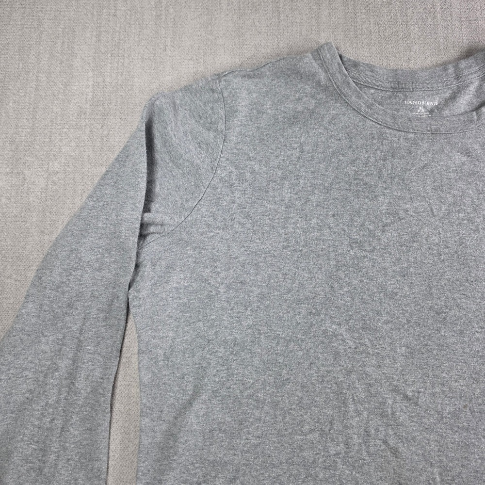 Lands' End T-Shirt Womens XL Gray Long Sleeve 100% Cotton Crew Neck Basic Tee - Picture 8 of 16
